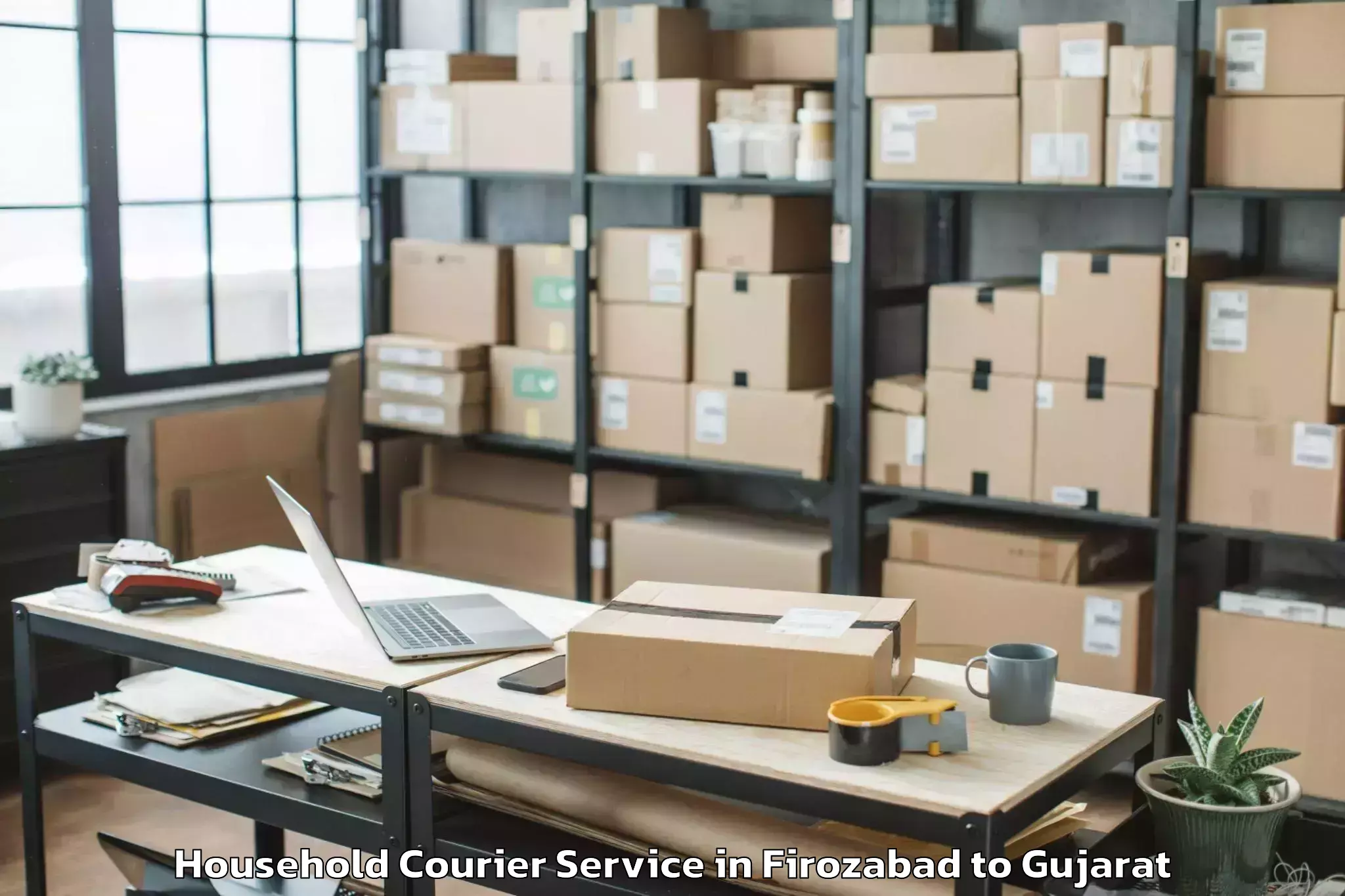 Quality Firozabad to Bhiloda Household Courier